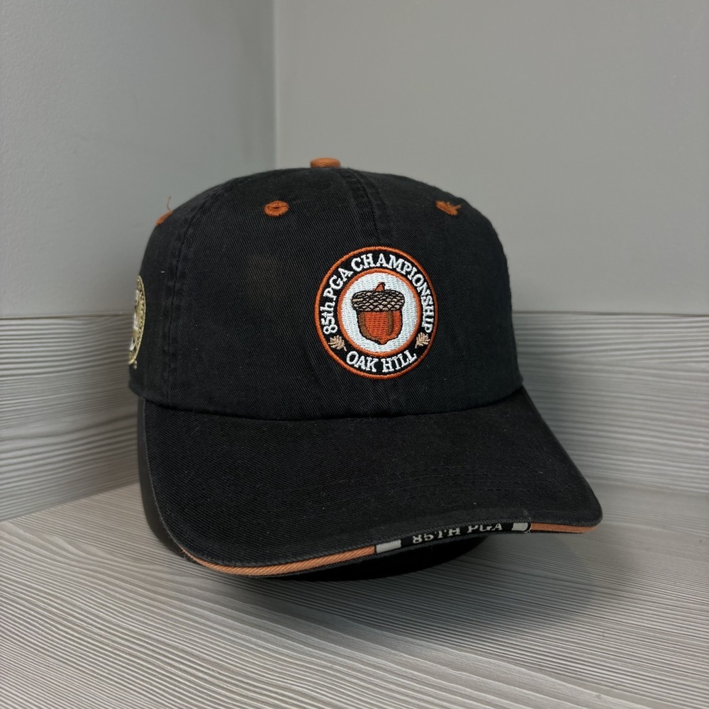 Vintage 2003 PGA Championship Golf Hat oak Hill Black Cap Strapback Adjustable